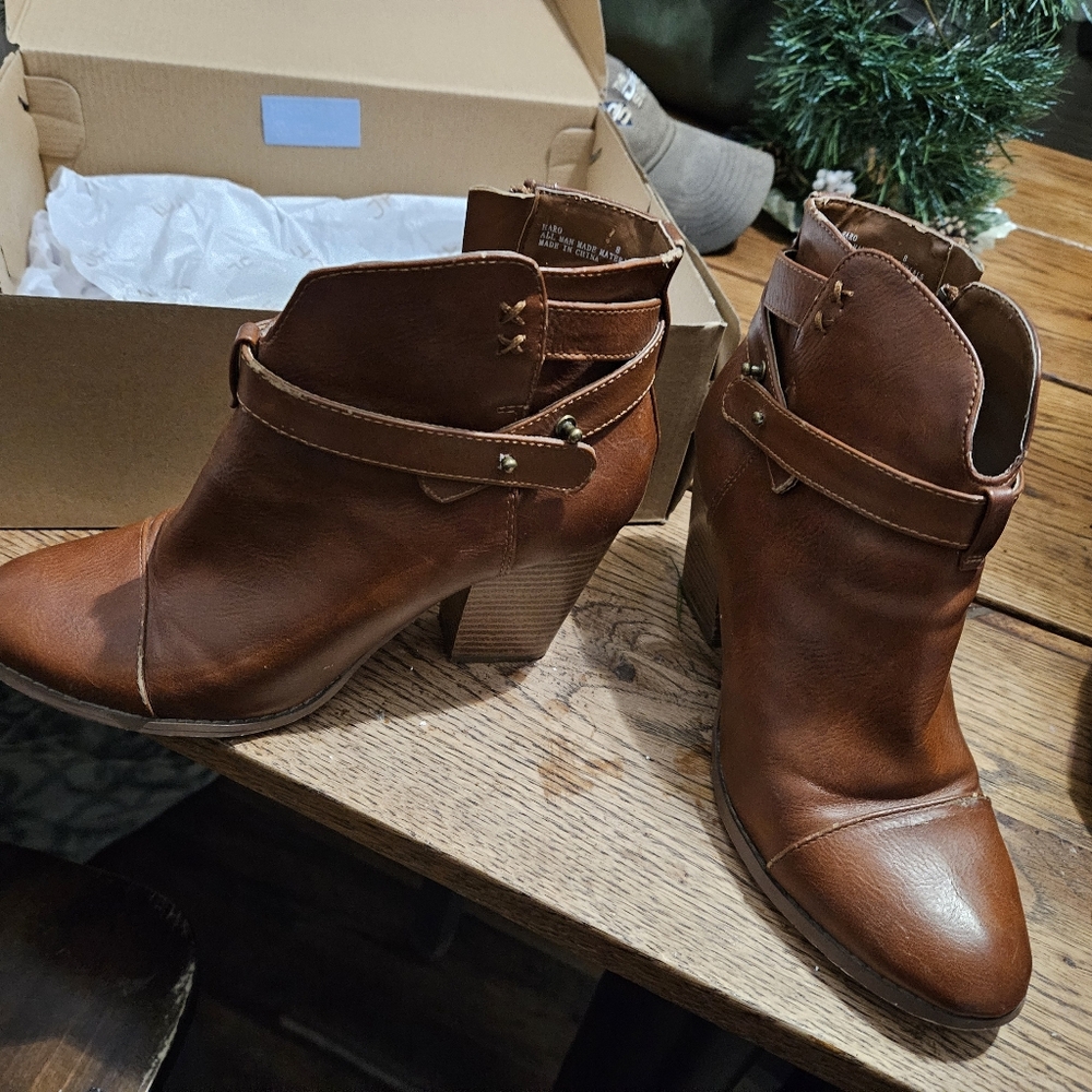 Brown Leather Ankle Boots